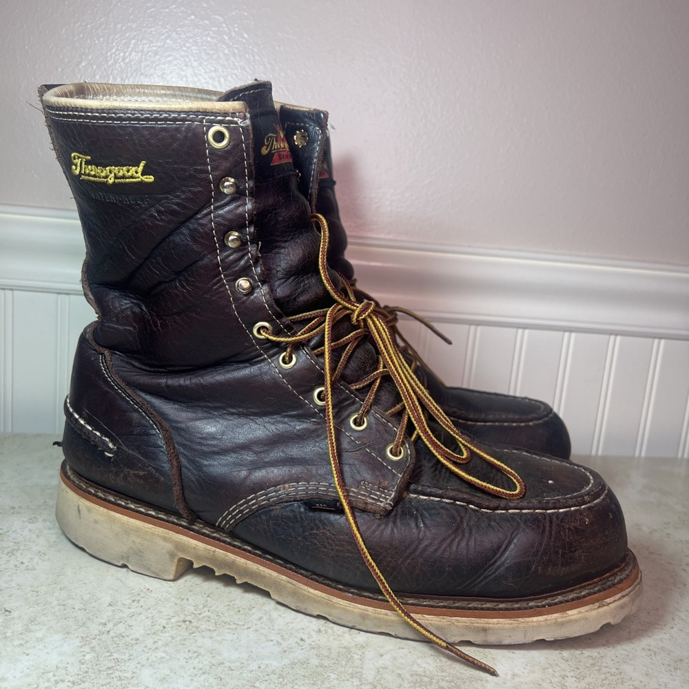 Thorogood 1957 Series 8" Waterproof Moc Toe Work Boots Men's 12 D 814-4941 USA